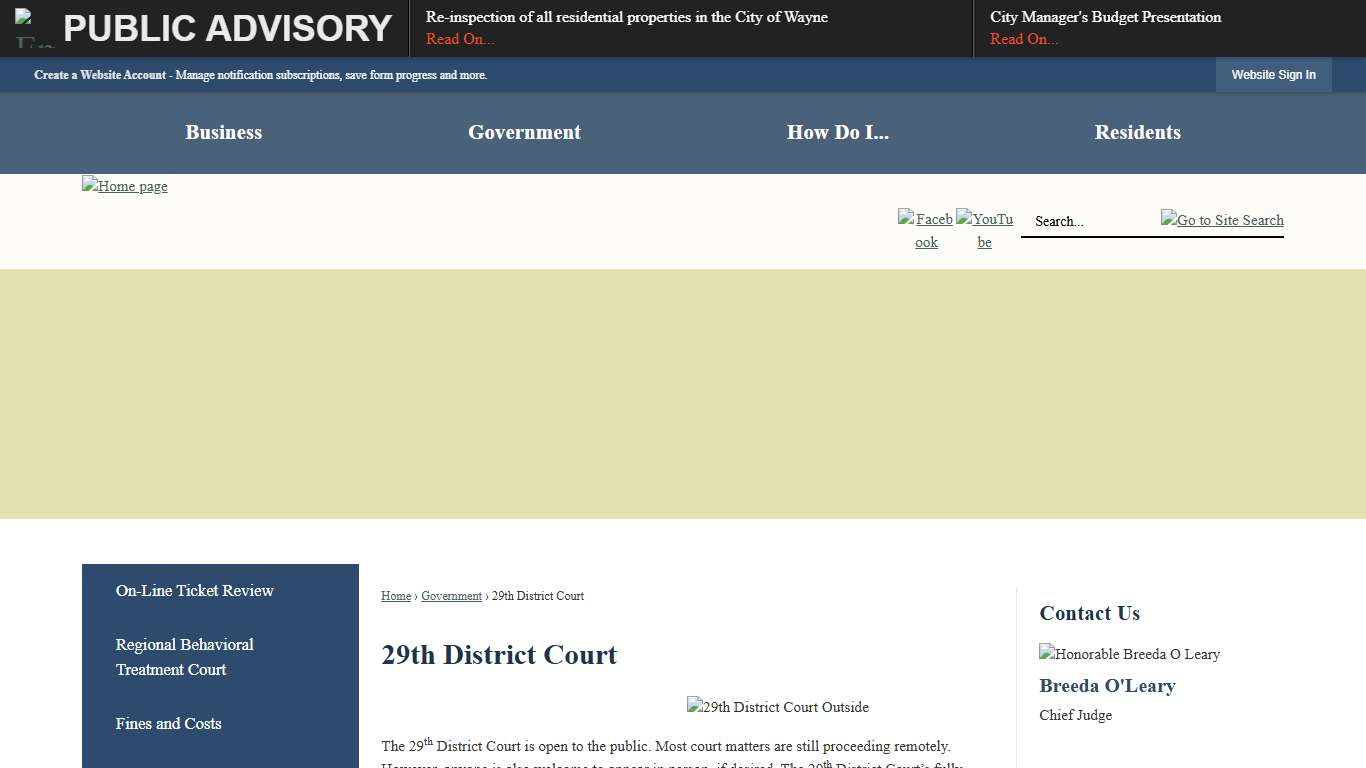 29th District Court Wayne, MI